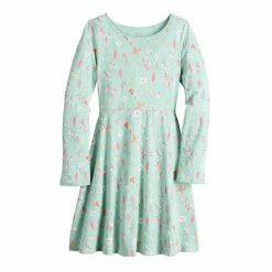 Girls 4-12 Jumping Beans® Long Sleeve Printed Skater Dress Pink Flowers 8 Girls 4-12 Jumping Beans® Long Sleeve Printed Skater Dress Pink Flowers -Jumping Beans shop unnamed file 849