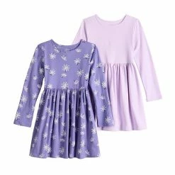 Girls 4-12 Jumping Beans® 2-Pack Long Sleeve A-Line Cotton Dresses Rainbow Hearts -Jumping Beans shop unnamed file 852