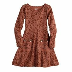 Toddler Girl Jumping Beans® Long Sleeve Core Knit Dress Pink Floral -Jumping Beans shop unnamed file 876