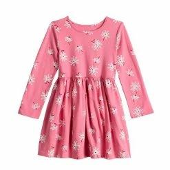 Toddler Girl Jumping Beans® Long Sleeve Core Knit Dress Pink Floral -Jumping Beans shop unnamed file 877