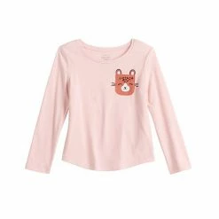 Toddler Girl Jumping Beans® Long Sleeve Embellished Pocket Tee Purple Dino