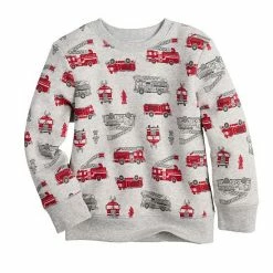 Toddler Jumping Beans® Firetruck Allover Print Fleece Sweatshirt
