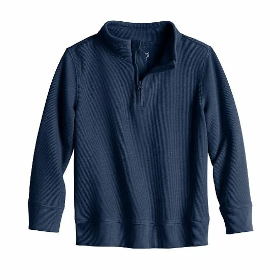 Toddler Boy Jumping Beans® Ribbed Quarter Zip Sweater Bayou Navy 3 Toddler Boy Jumping Beans® Ribbed Quarter Zip Sweater Bayou Navy - Image 3